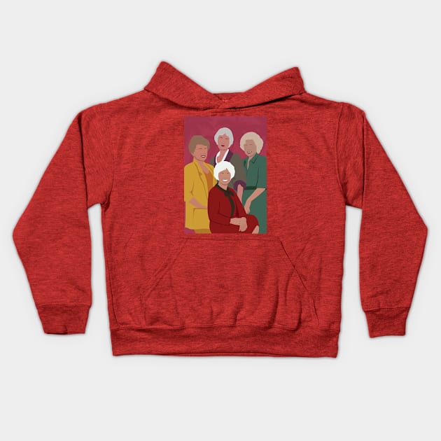 Golden Girls Sitcom Minimalist Art Kids Hoodie by bonkaili